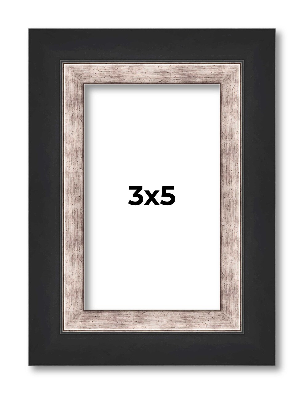 Photo Size Simple Silver Picture Frame - UV Acrylic, Foam Board Backing, Hanging Hardware